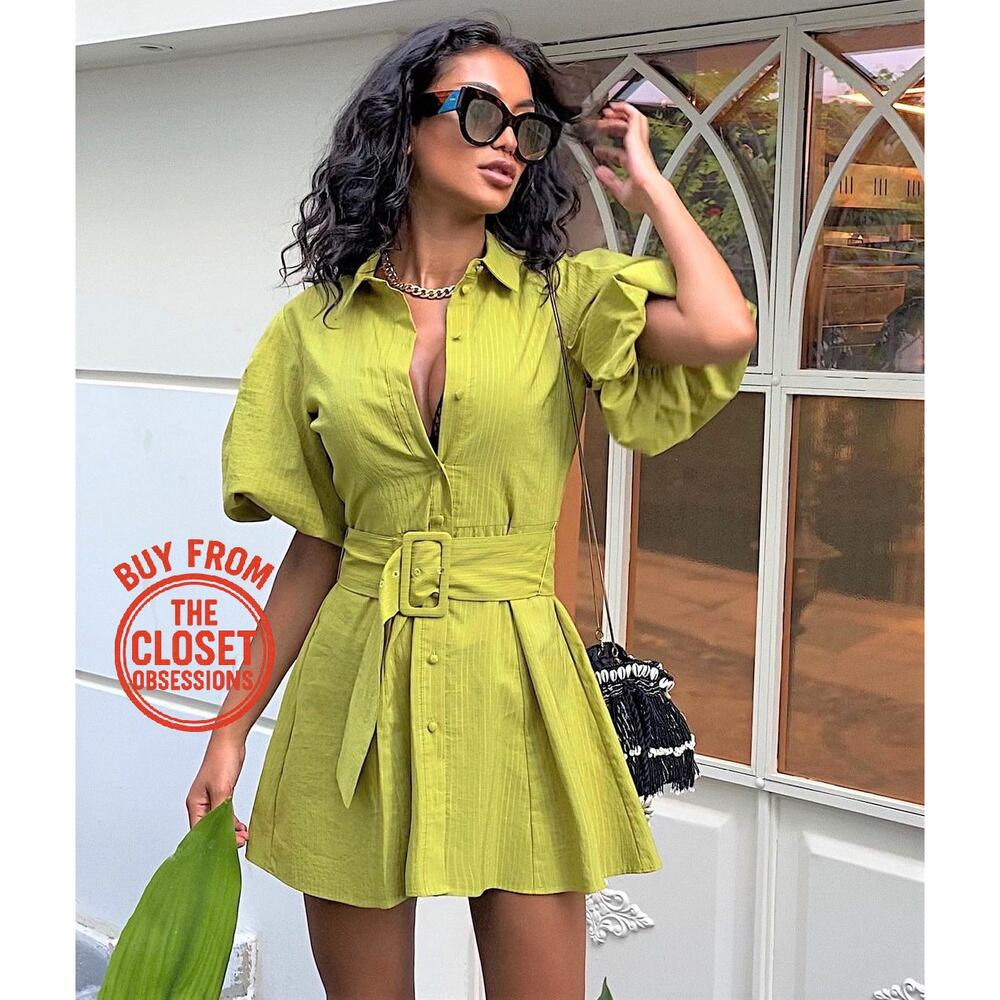 RARE!!! ZARA Belted Dress with Puff Sleeves NWT LAST ONE!!!